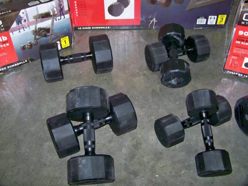 lot 30 image: CAP Strength, 170 lb., Dumbbell  Free Weight Set with Rack in Original Boxes