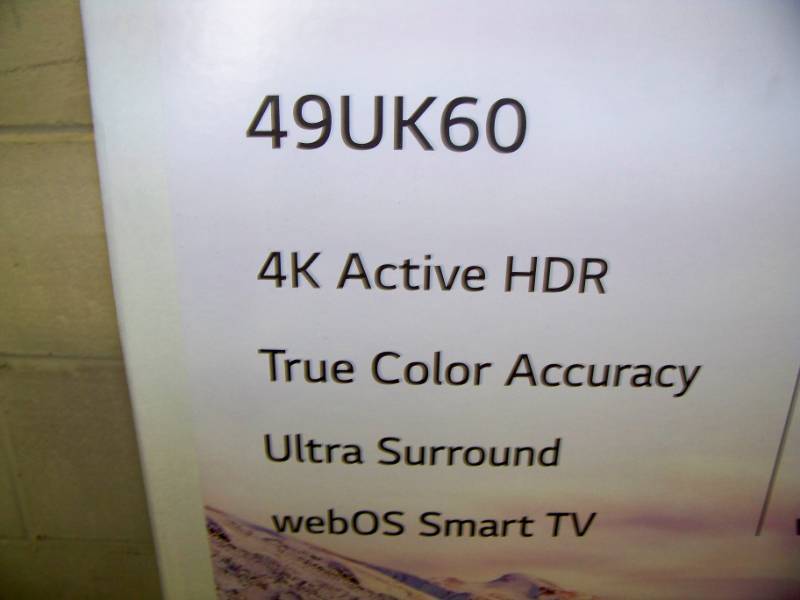 lot 1 image: 49, LG, 4K Active HDR, UHD (2160p), SMART, LED-backlit LCD Television  TV - NEW in Original, Sealed Box