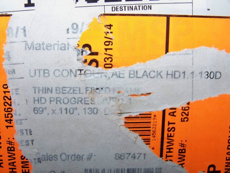 lot 9 image: Da-Lite, 130 Diagonal, Fixed Frame with Ultra Thin Bezel, Movie  Projection Screen