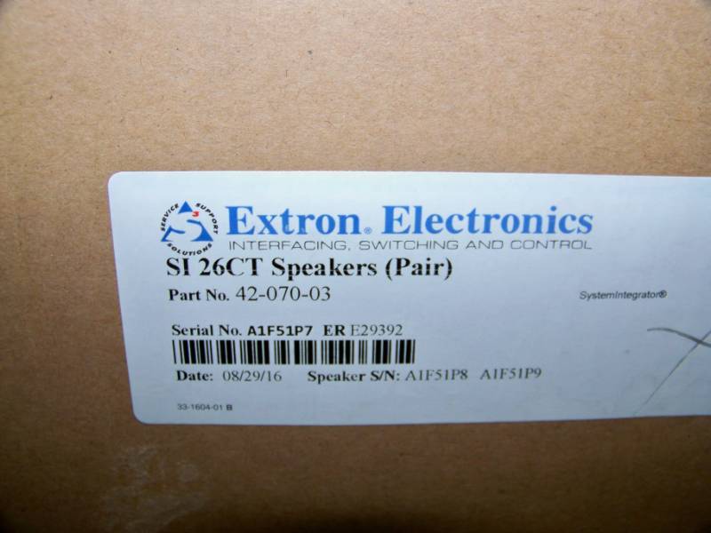 lot 59 image: (Pair) Extron Electronics, SI 26CT, Two-Way, In-Ceiling Speakers  Loudspeakers - NEW in Original Box