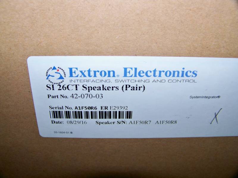 lot 60 image: (Pair) Extron Electronics, SI 26CT, Two-Way, In-Ceiling Speakers  Loudspeakers - NEW  NEVER USED
