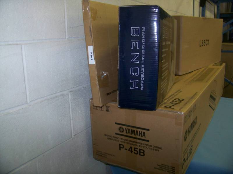 lot 28 image: Yamaha, P-45B, 88-Key, Digital Piano with Full Size, Weighted Keys with Stand and Bench - NEW in Original Boxes