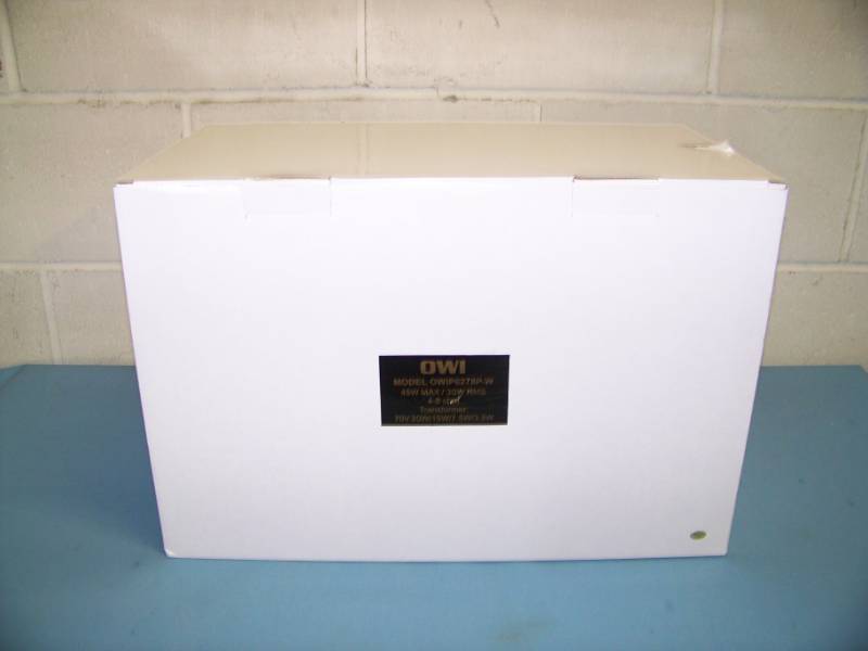 lot 68 image: (Pair) OWI, Indoor  Outdoor, Commercial-Grade, Audio Speakers with Mounting Brackets - NEW in Original Box