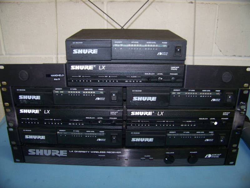 lot 93 image: (LARGE LOT) Miscellaneous Pro Audio Wireless Microphone Transmitters and Receivers
