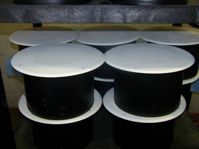 lot 73 image: (15) Atlas Sound, In-Ceiling Speakers with Insulated Back Cans and Speaker Grilles