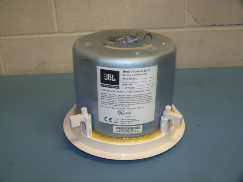 lot 69 image: (4) JBL, 26CT, In-Ceiling Loudspeakers  Speakers with Transformer, Speaker Grilles and Ceiling Tile Brackets