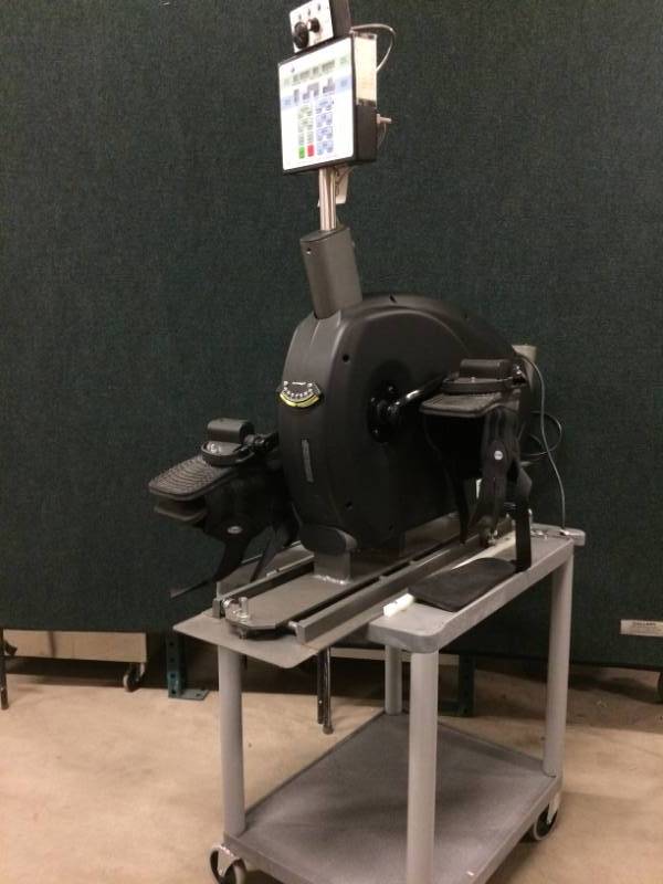 lot 18 image: Many Physical Therapy Uses For This High Tech Machine - MPI Cath Ergometer Supine Bike Stress Echocardiography Ultimate Exercise Ergometer For Pulmonary Artery Catheterization - Excellent Working Condition