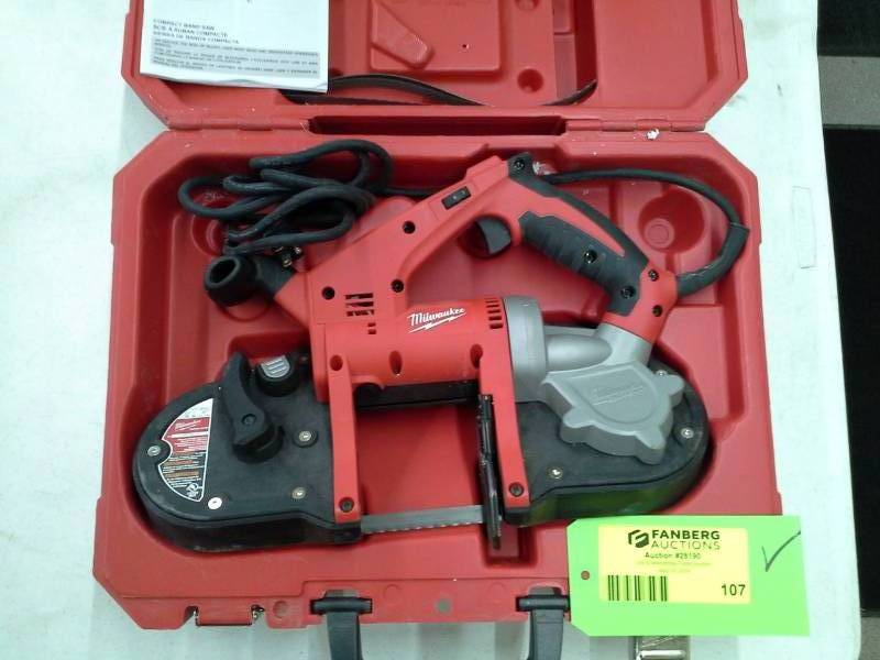 lot 107 image: Milwaukee Electric Tool Corp. Compact Band Saw with Case, Manual