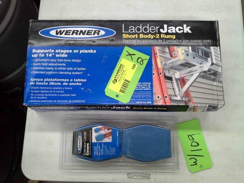 lot 109 image: Werner Ladder Jack Short Body 2-Rung, Extension Ladder Covers