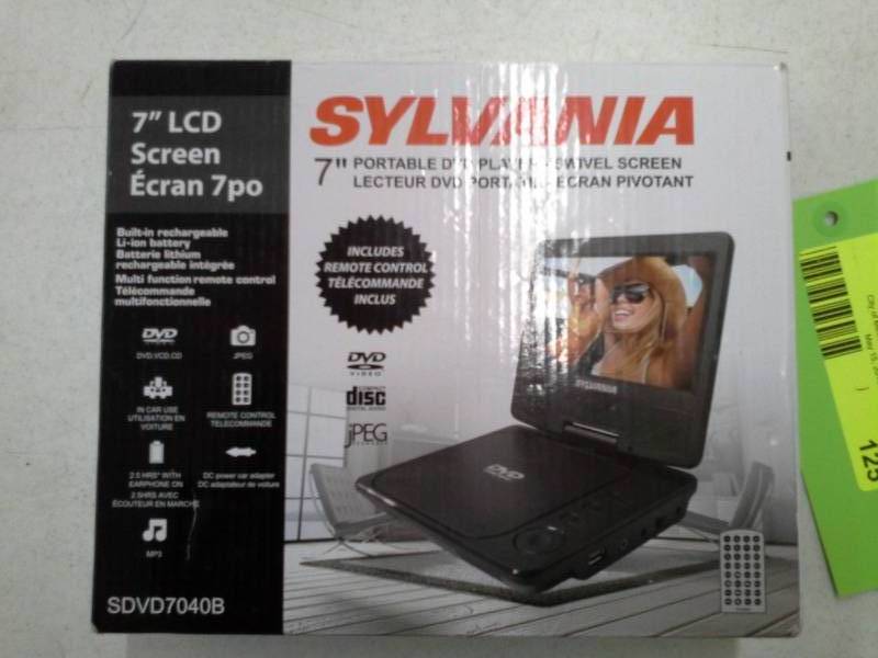 lot 125 image: Sylvania 7-inch LCD Portable DVD Player with Swivel Screen