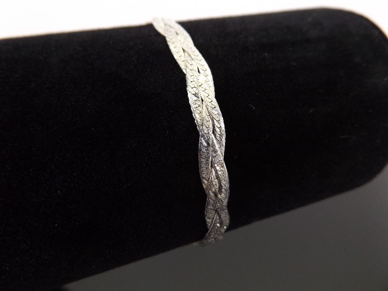 .925 Sterling Silver Snake Link Weave Bracelet