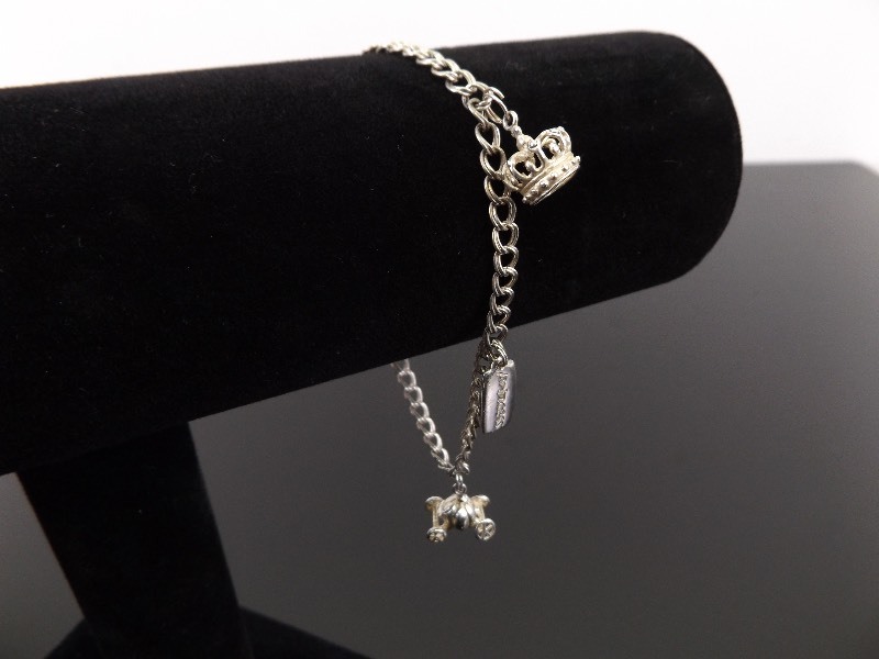.925 Sterling Silver Princess Charm Bracelet