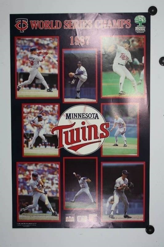 lot 13 image: Minnesota Twins 1987 World Series Midwest Federal Poster