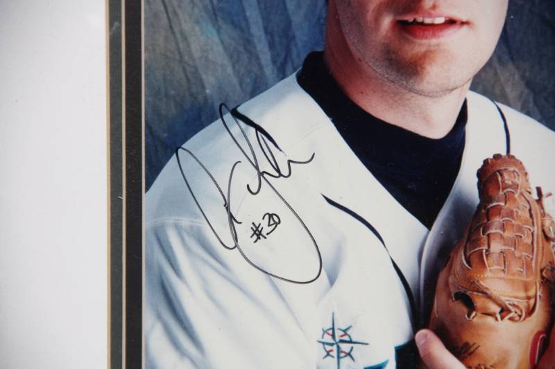 lot 54 image: Aaron Sele Framed 8x10 Photo Auto