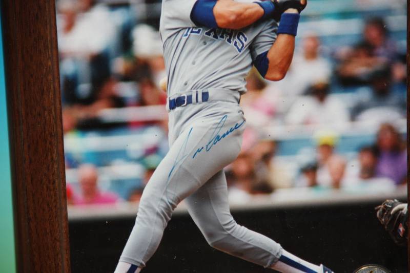 lot 57 image: Jose Canseco 8x10 Photo Plaque Auto