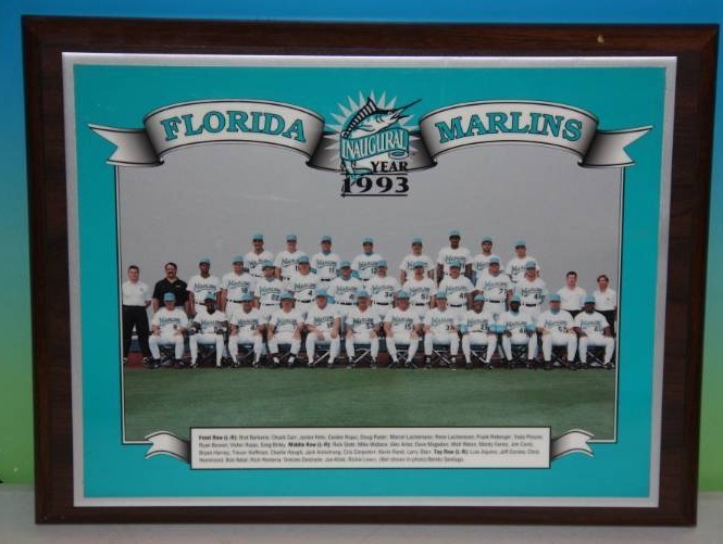 lot 66 image: 1993 Florida Marlins Inagural Season Plaque