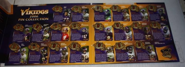 lot 76 image: 2006 Minnesota Vikings Star Tribune Pin Collection Set