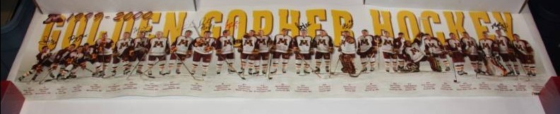 lot 113 image: 1999 2000 Minnesota Gophers Poster with Multi Autograph