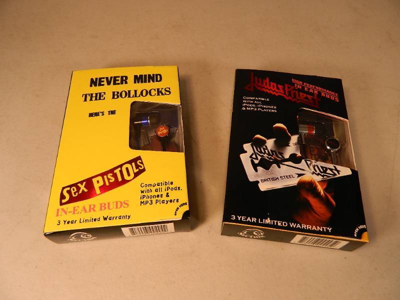 New Sex Pistols and Judas Priest Earbuds