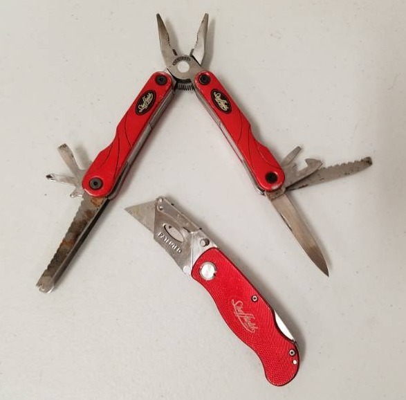 lot 13 image: Sheffield Mfg. Utility Knife and Folding Pliers