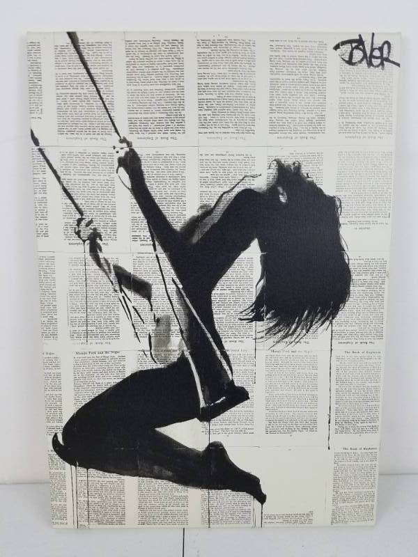 lot 48 image: Lady on a Swing canvas