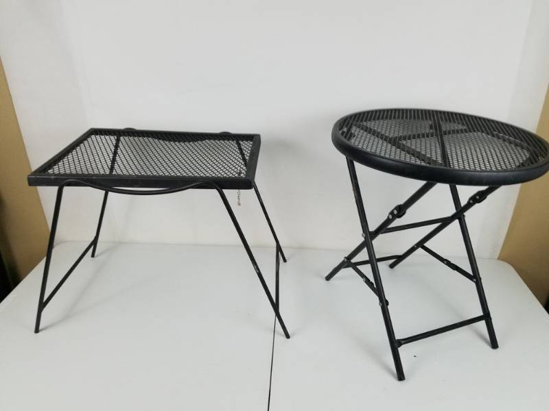 lot 50 image: Two outdoor metal plant stands