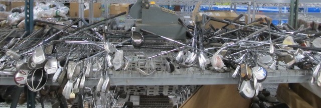 lot 28 image: Contents of Shelf - Irons Drivers & Woods