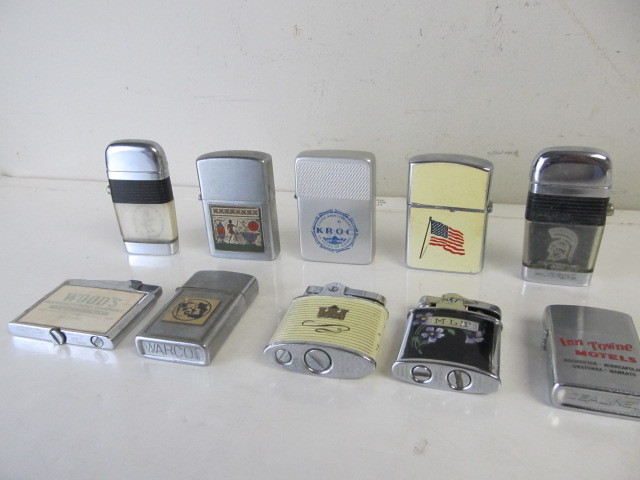 lot 20 image: Group of Vintage Advertising etc Cigarette Lighters