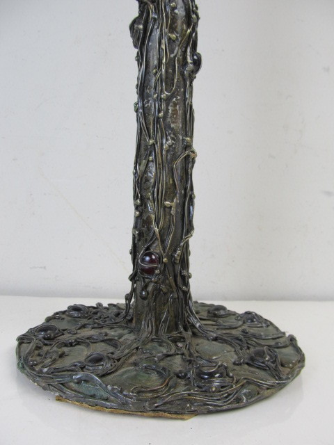 lot 115 image: Unusual Old Vintage Brutalist Style Melted Metal Table Lamp 