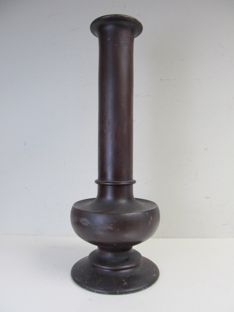 lot 127 image: Old Antique LARGE Wooden Candle Holder