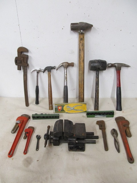 lot 70 image: Group of Vintage Tools & Vise
