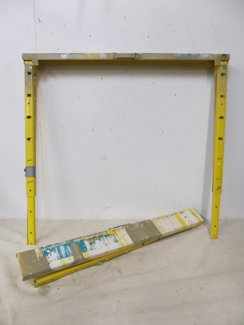 lot 154 image: Heavy Duty Folding Steel Sawhorses