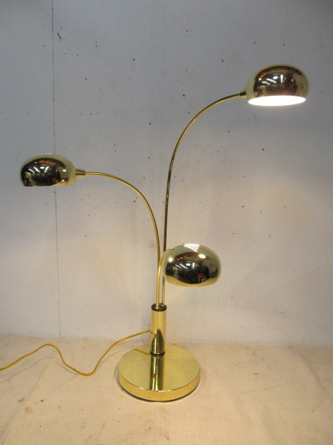 lot 161 image: Triple Arm Brass Arc Lamp