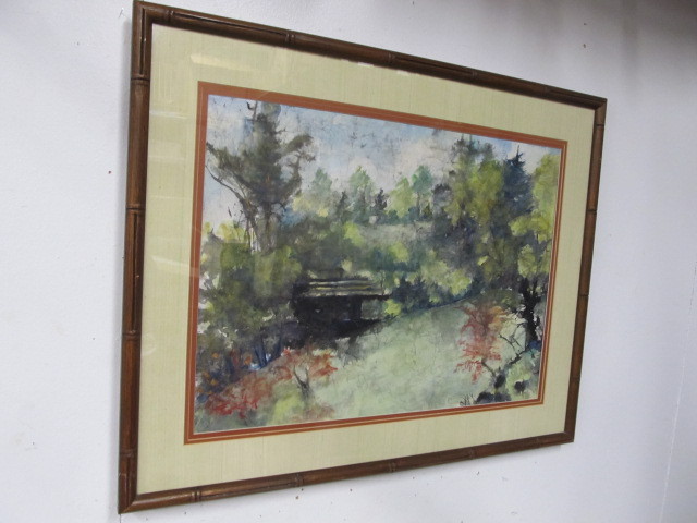 lot 198 image: Lone Cabin in the Woods Original Watercolor Art