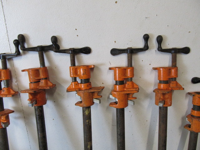lot 200 image: Group of 8 JORGENSEN Pony Woodworking Pipe Clamps