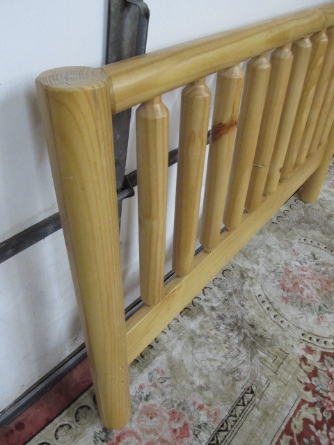 lot 211 image: Rustic Solid Natural Wood Headboard