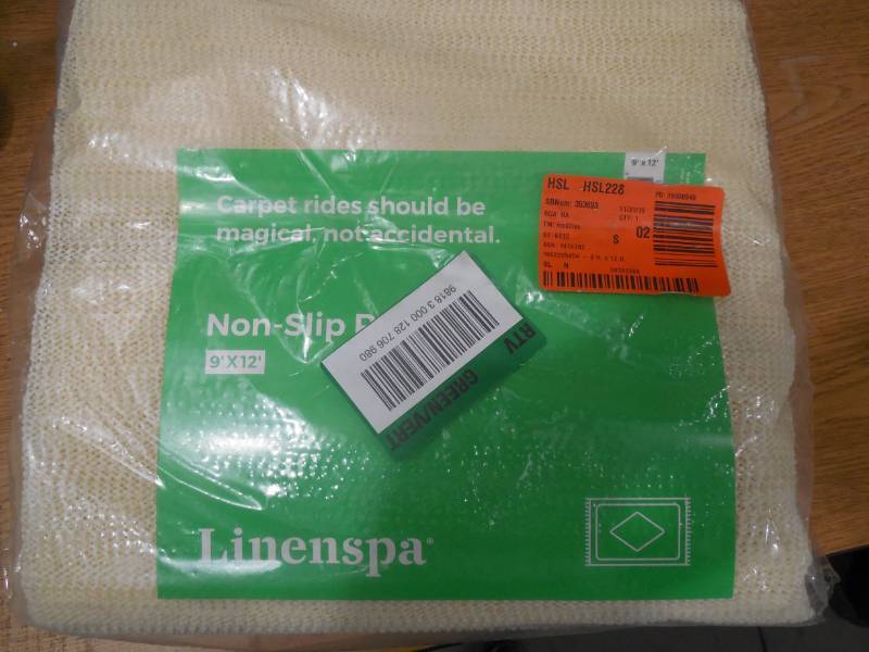 lot 24 image: Linenspa 9 ft. x 12 ft. Rubberized Non-Slip Area Rug Pad Gripper in White