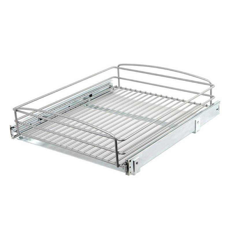 lot 21 image: Real Solutions for Real Life 5 in. H x 18 in. W 20 in. D Multi-Use Pull-Out Basket Cabinet Organizer