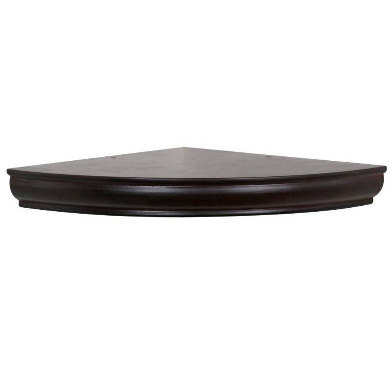 lot 22 image: (3) Home Decorators Collection 12 in. x 1-34 in. H Espresso Floating Corner Shelf