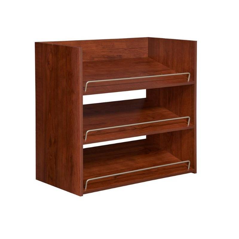 lot 31 image: ClosetMaid Impressions 3-Shelf Shoe Organizer in Dark Cherry