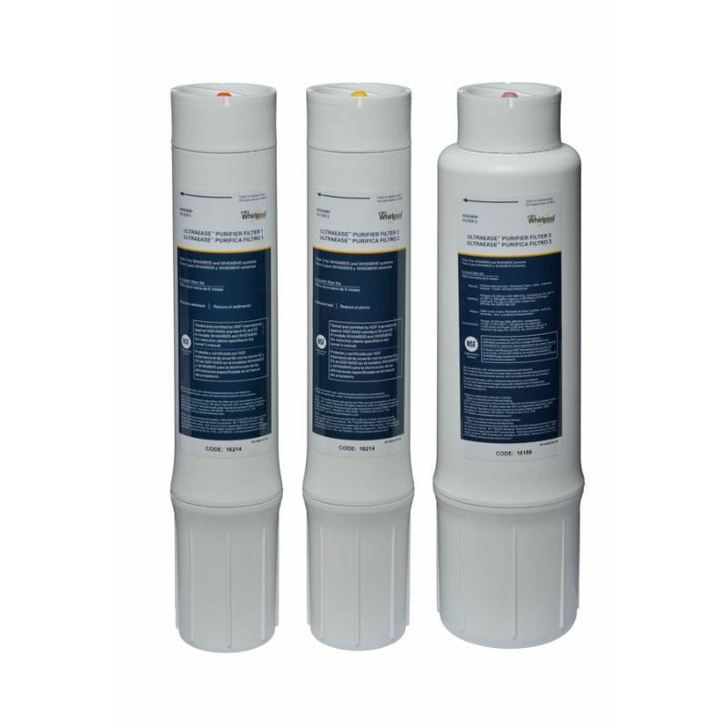 lot 49 image: Whirlpool WHEMBF 3-Pack Carbon Block Under Sink Replacement Filter