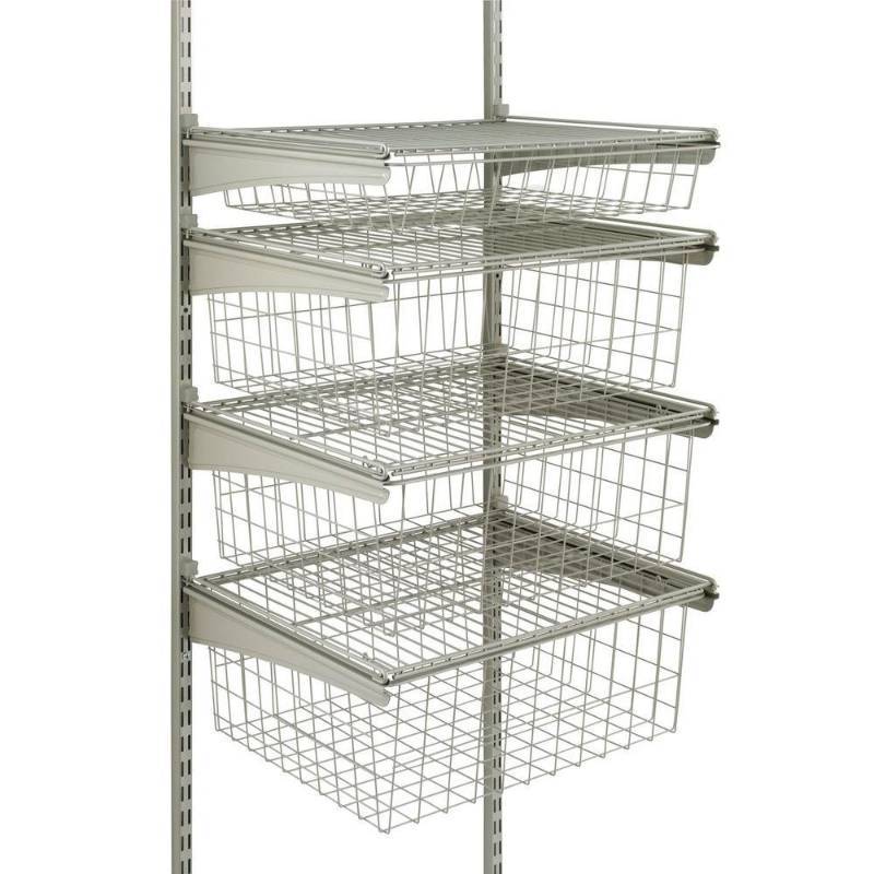 lot 70 image: ClosetMaid 17 in. D x 21 in. W x 27 in. H ShelfTrack 4-Drawer Kit Steel Closet System in Nickel