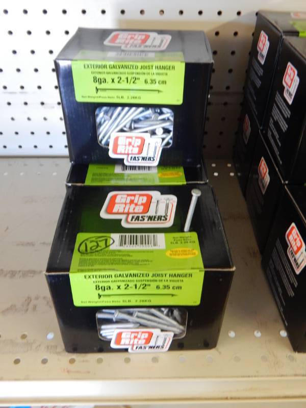 lot 127 image: 4 boxes 2-12 joist hanger nails