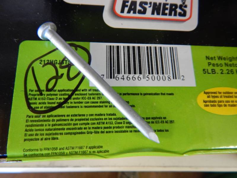 lot 128 image: 5 boxes 2-12 joist hanger nails