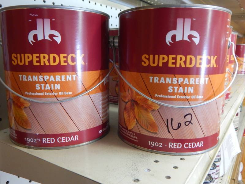 lot 162 image: Superdeck Red Cedar Color Transparent Stain