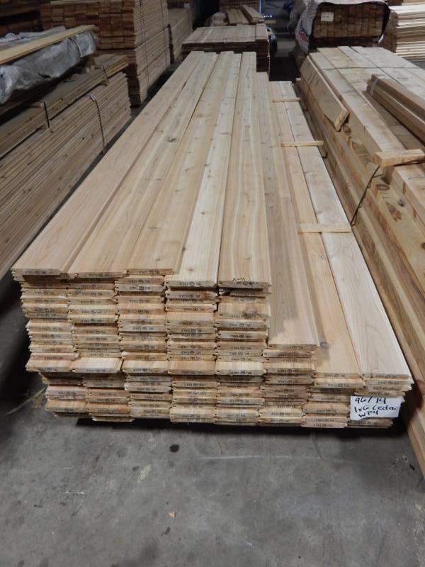 lot 244 image: 1x6 Western Red Cedar Tongue & Groove Paneling