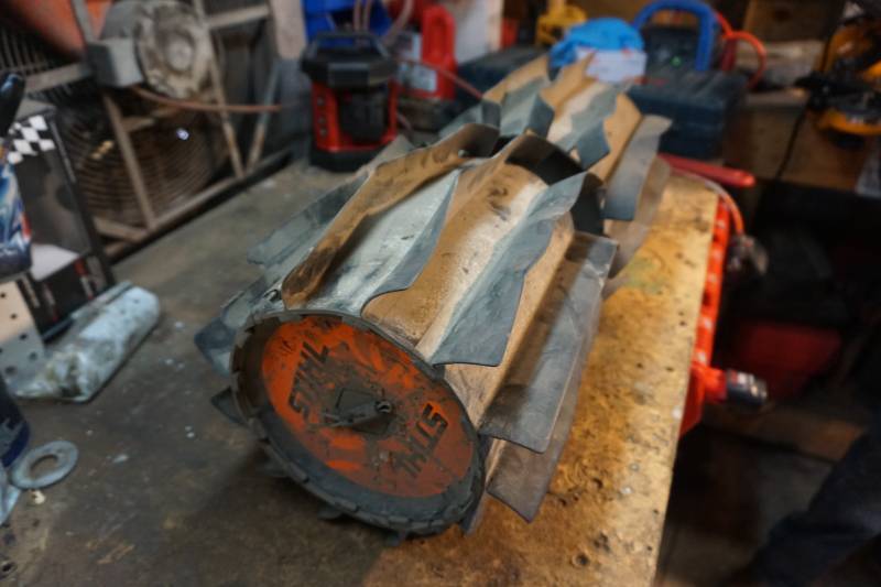 lot 49 image: Stihl Weed Trimmer Rubber Paddle Broom Attachments