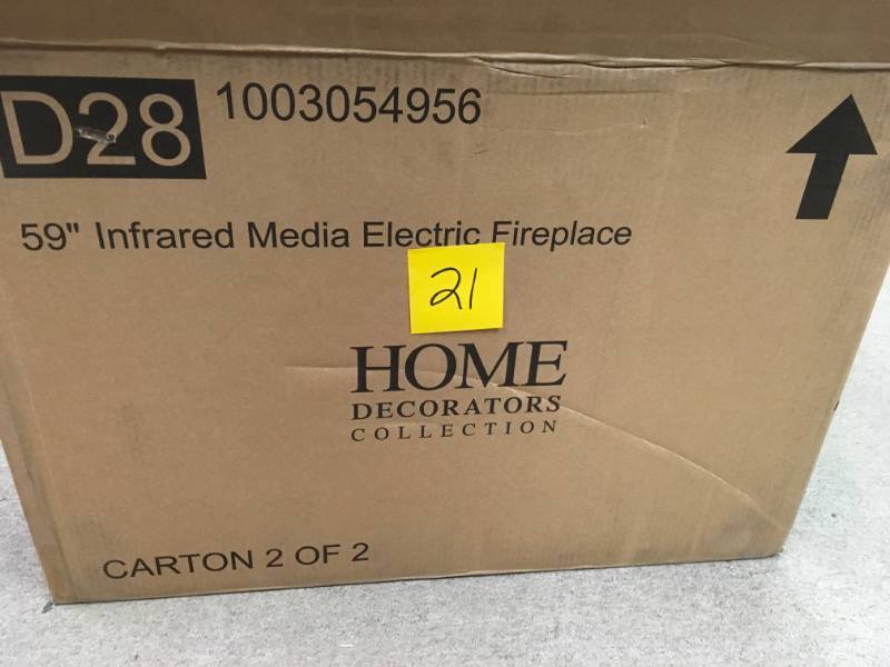 lot 21 image: Insert Only for Home Decorators Collection Edenfield 59 in. Freestanding Infrared Electric Fireplace in good condition