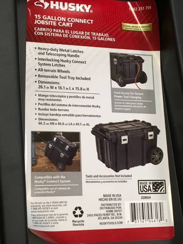 lot 48 image: Husky 26 in. Connect Mobile Tool Box Black  in good condition