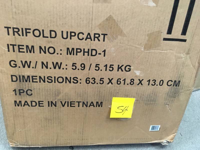 lot 54 image: UPCART 200 lb. Capacity Lift Folding Hand Truck  in good condition